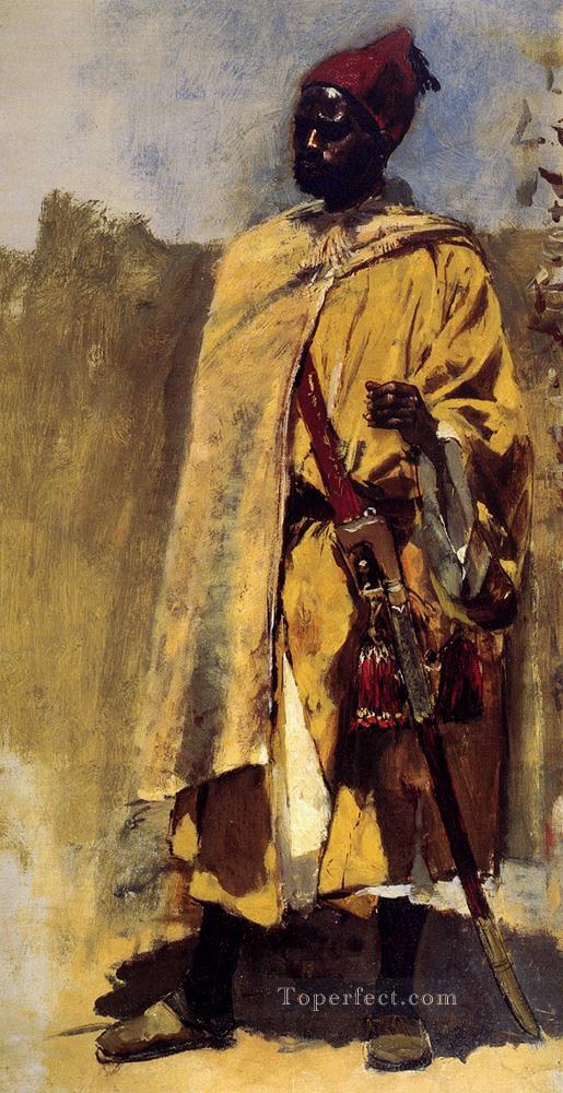 Guardia Morisca Indio Egipcio Persa Edwin Lord Weeks Pintura al óleo
